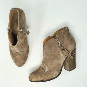 RAG & BONE Suede Double-Zipper Ankle Booties Size 38.5 EU